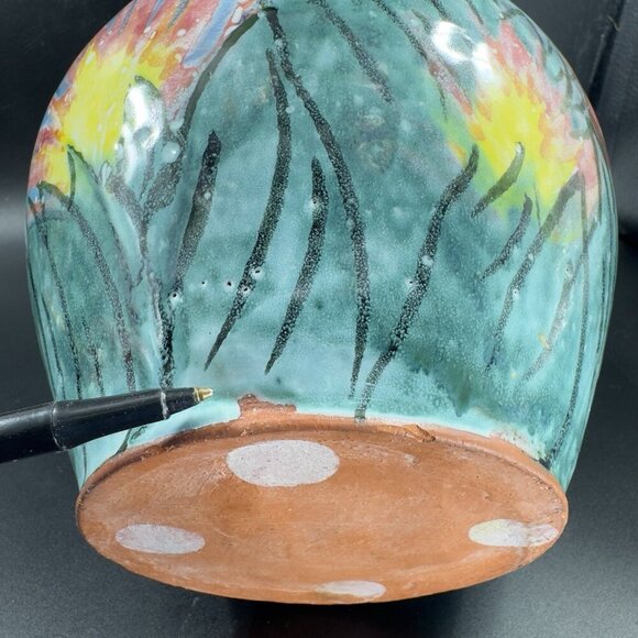 Vietri Italian RedWare Pottery Pitcher Carafe Jug Hand Painted Large Italy VTG - Picture 7 of 16